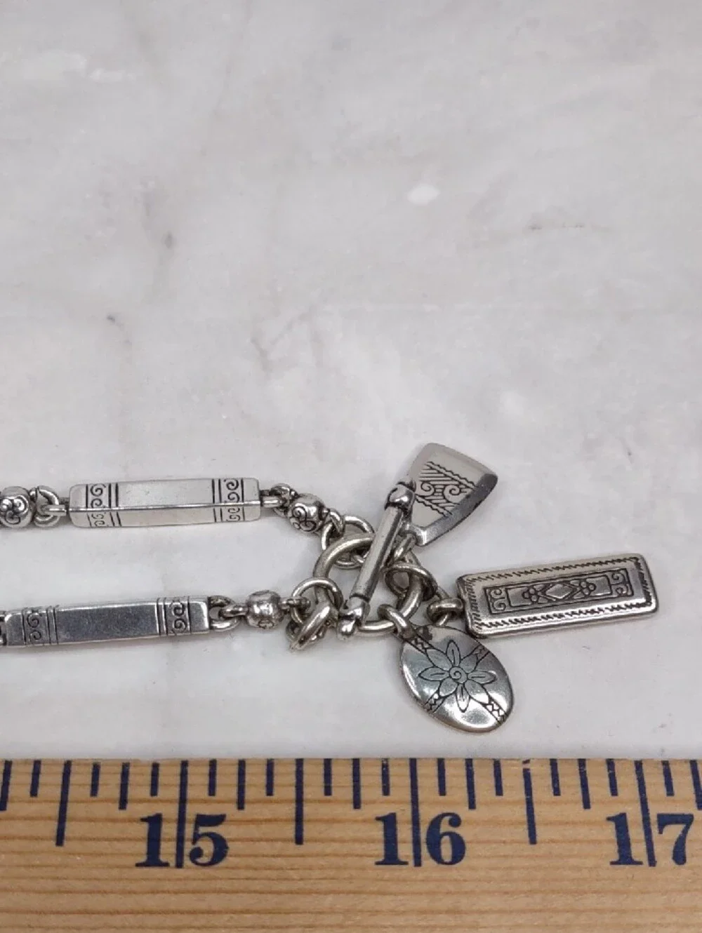 Brighton Silver Bar/Toggle Charm Necklace